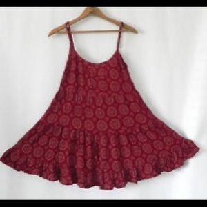Brandy Melville Red Flowy Mini Dress